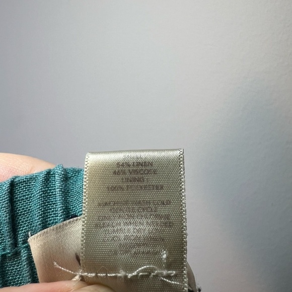 Loft Outlet Women's Linen Blend Skirt Teal All Over Elephant Print Pockets Large - Picture 11 of 11